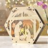 Lanternes de Noël en bois découpées au laser – Fabrication artisanale locale – Image 8